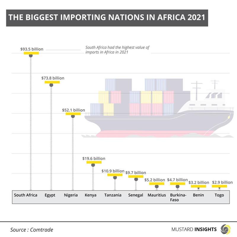 Africa's Imports Skyrocket, as South Africa, Egypt and Nigeria Lead the Pack